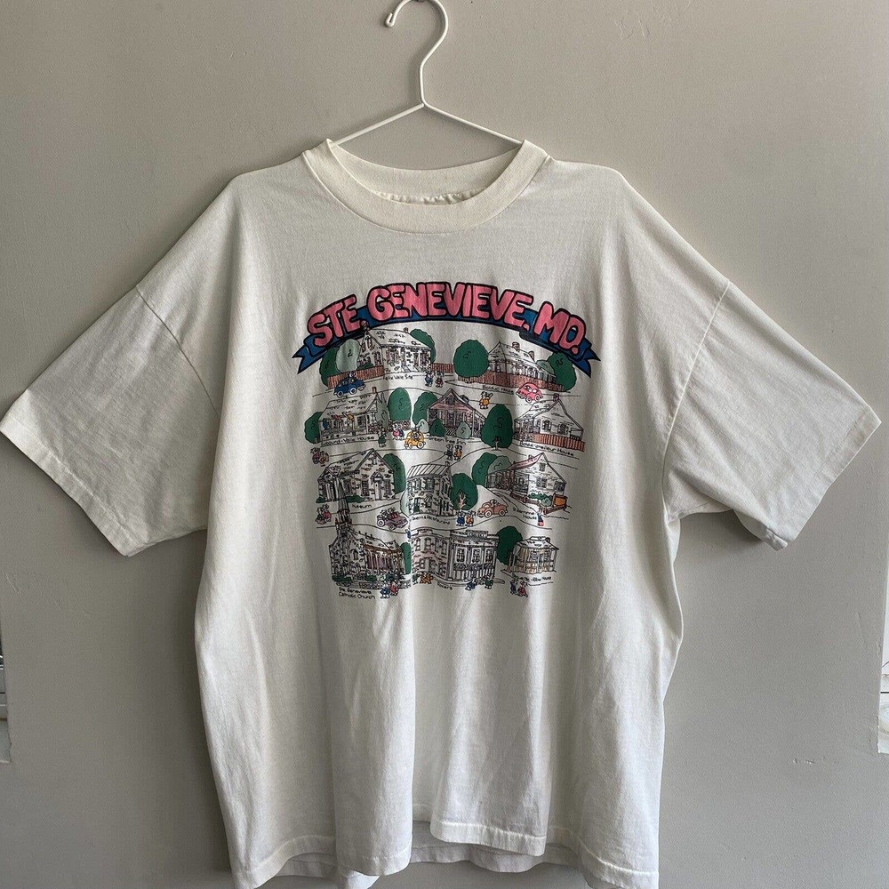 Vintage Graphic Print Spellout MO Destination T-shirt Single Stitch USA-made XXL